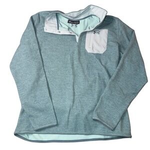 Under Armour Specialist Henley 2.0 Long Sleeve Teal Pullover XL coldgear